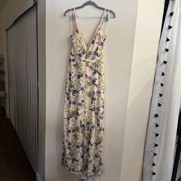 Abercrombie and Fitch Cream Floral Mesh Twist Wrap Maxi Dress Medium NWT - Picture 8 of 10